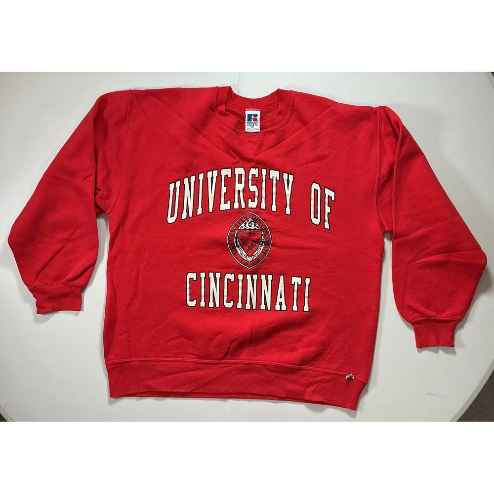 VTG 90s USA Made Russell University of Cincinnati Sweatshirt Mens XL Red